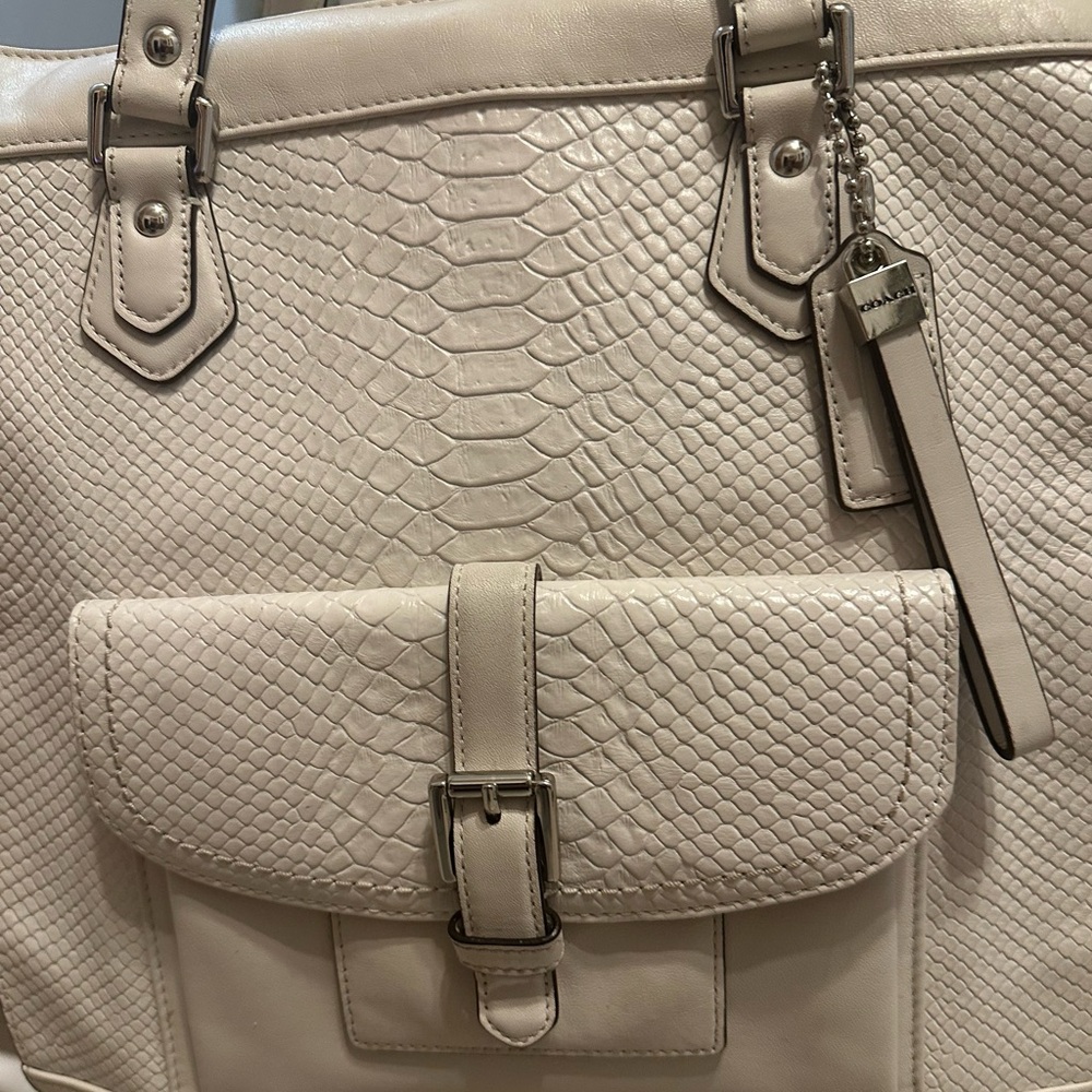 Limited Edition Coach Charlie Embossed Python Leather Tote 28723 - Picture 6 of 14